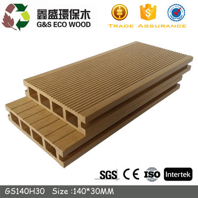 Materiale composito legno riciclabile del plastica di Decking della cavità di Fade Resistance WPC e