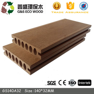 Decking composito di plastica della resina di legno giallo di Decking della cavità di 30mm x di 140 WPC