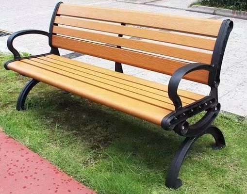 Plastica di legno di legno lunga dell'acciaio del ferro del metallo del parco pubblico del giardino della sedia della Tabella del banco WPC di stoccaggio del salotto moderno all'aperto